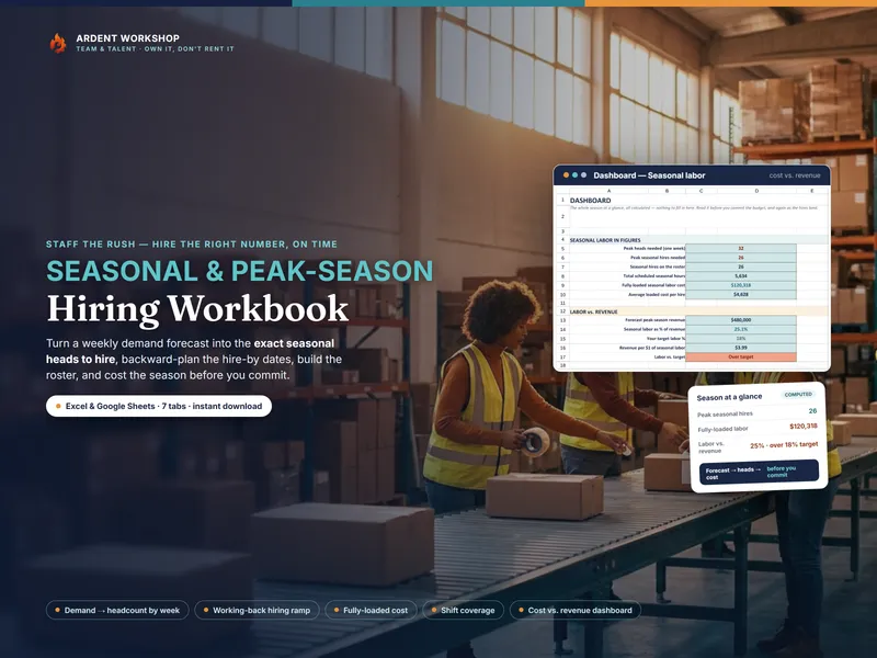 Seasonal & peak-season hiring workbook — hire the right number of temp staff, on time, and see what the season costs