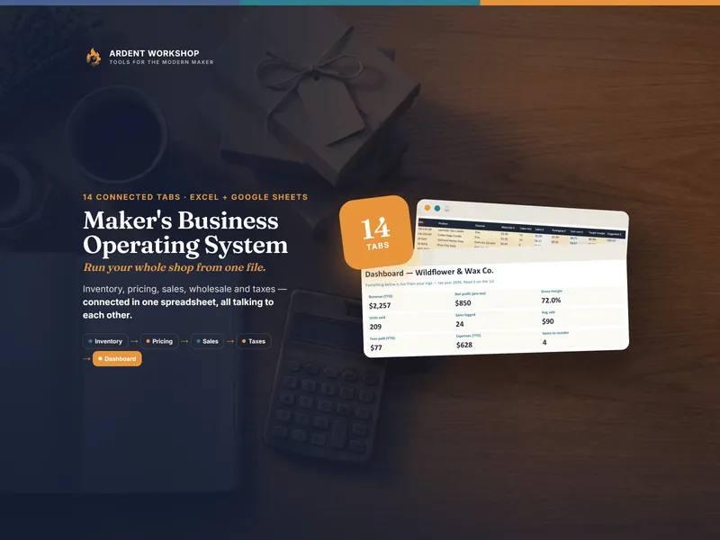Maker's Business Operating System — run your whole shop from one file