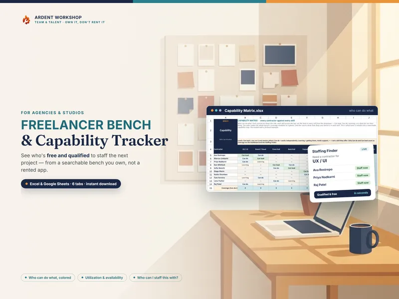 Contractor & Freelancer Bench & Capability Tracker — see who's free and qualified to staff the next project