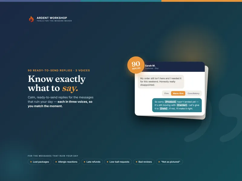 Maker's Customer Service Response Library — know exactly what to say, 90 ready-to-send replies
