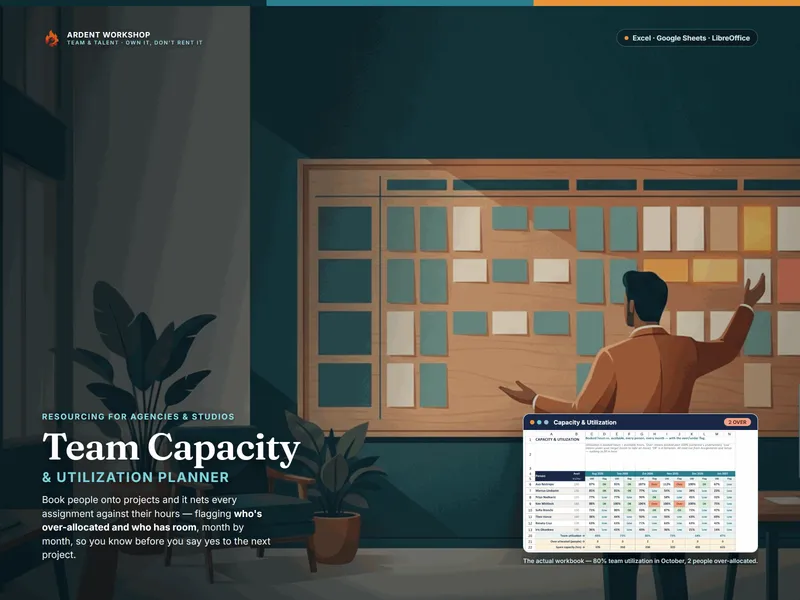 Team capacity and utilization planner — see who's over-allocated and who has room before you say yes to the next project