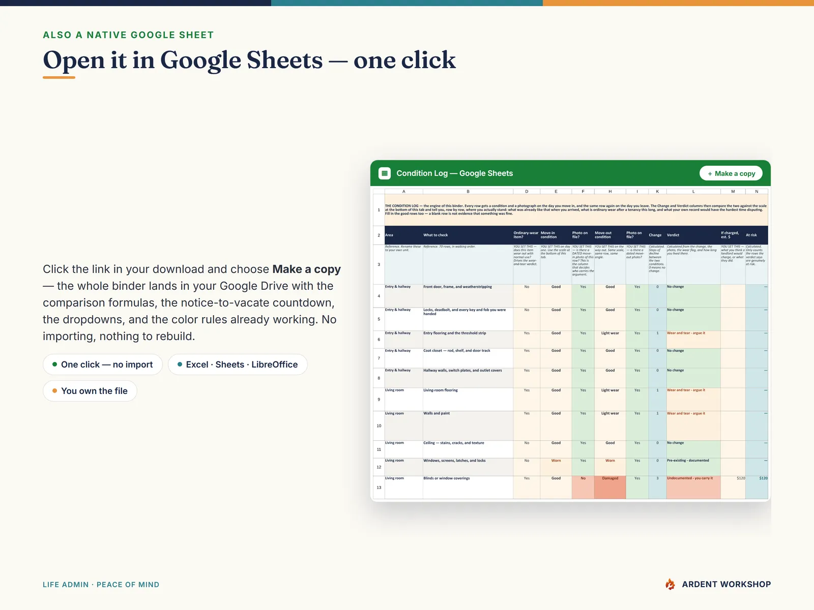 Open the Renter's Deposit-Protection Binder in Google Sheets with one click — a native copy, no import needed
