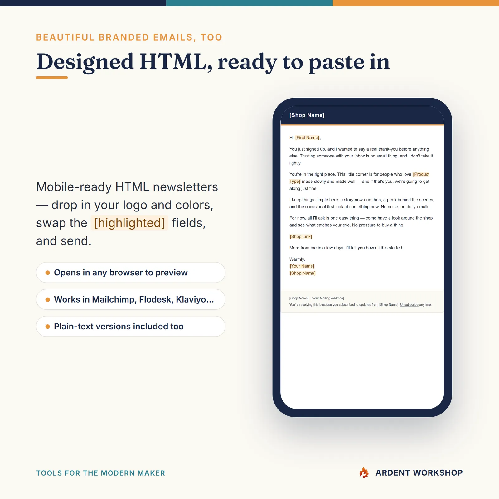 Maker's Newsletter Year — Designed HTML ready for email