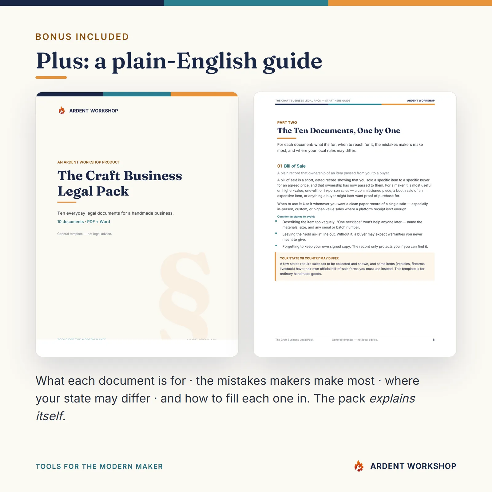 Craft Business Legal Pack — Plain-English Guide