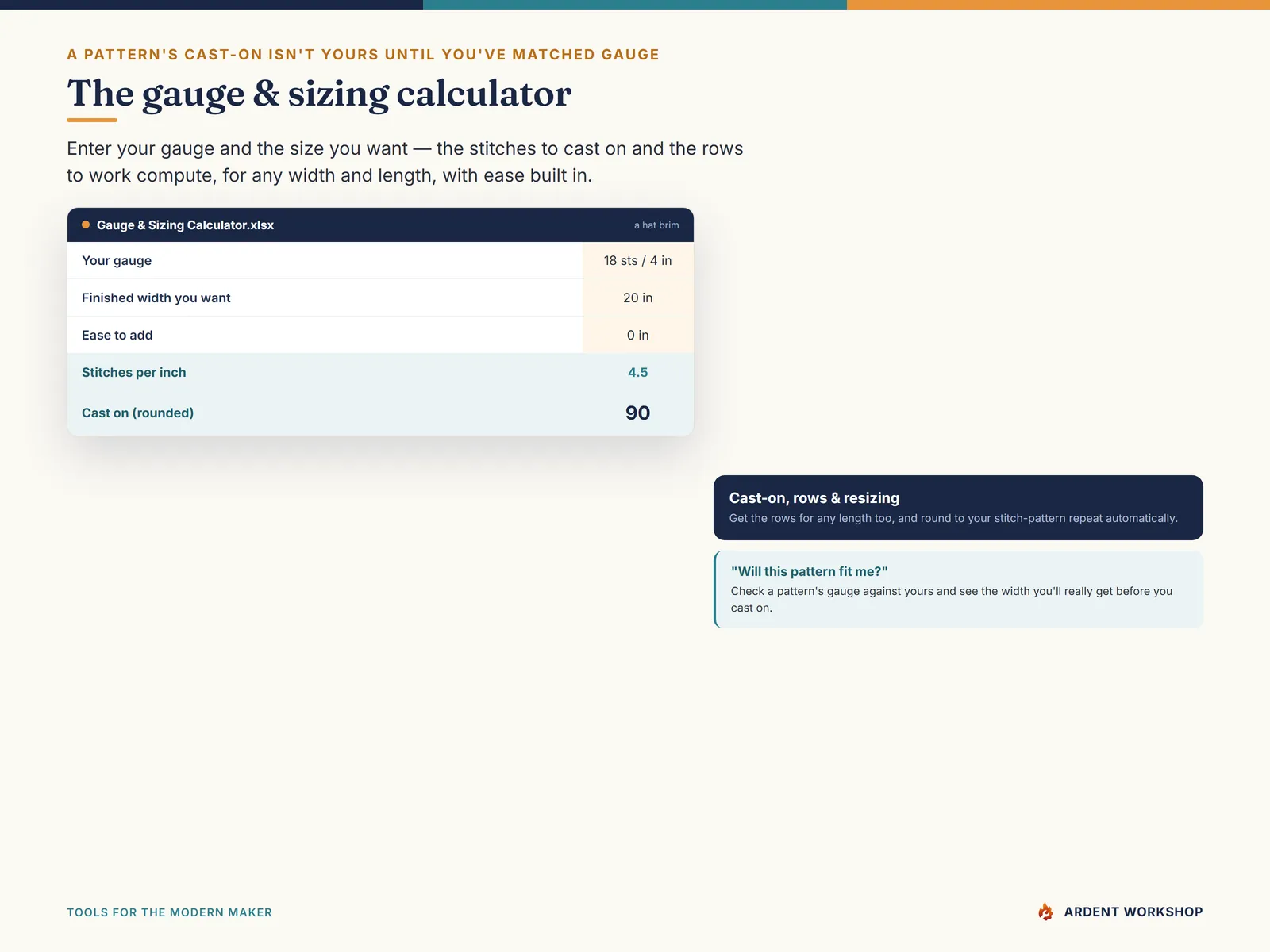 The Knitter's & Crocheter's Workbook — the gauge & sizing calculator