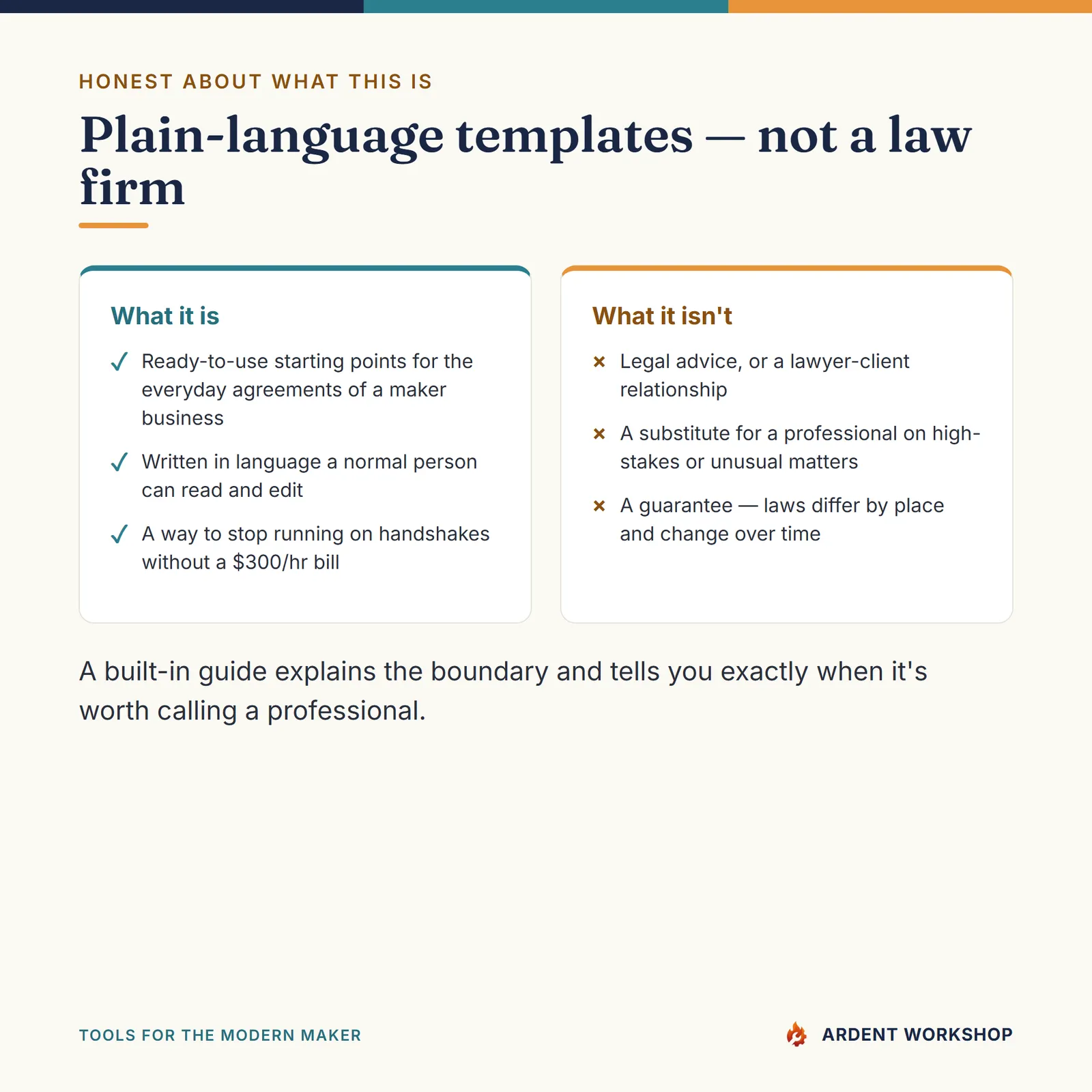 Craft Business Legal Pack — Not Legal Advice