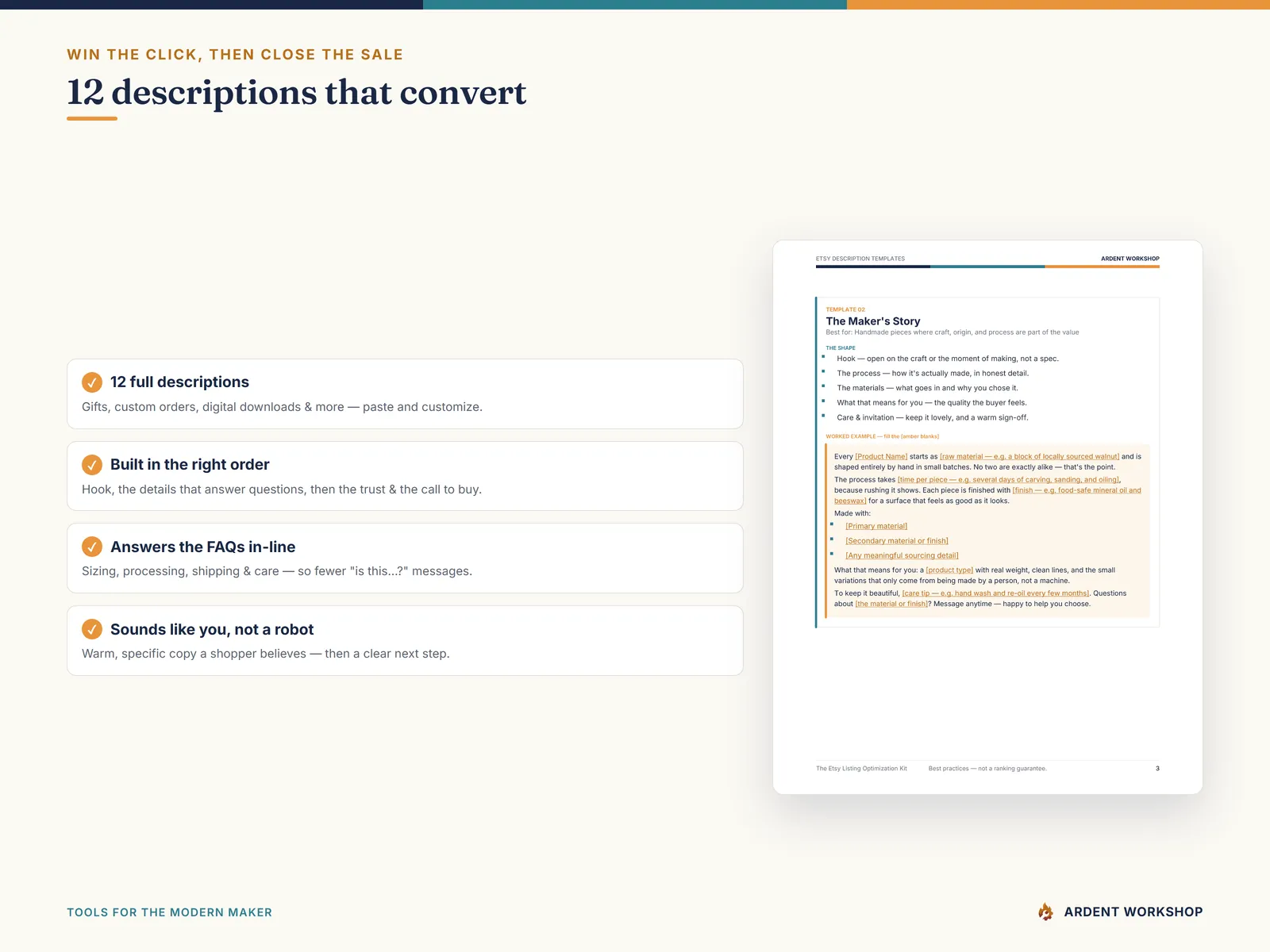 Etsy Listing Optimization Kit — 12 description templates that convert