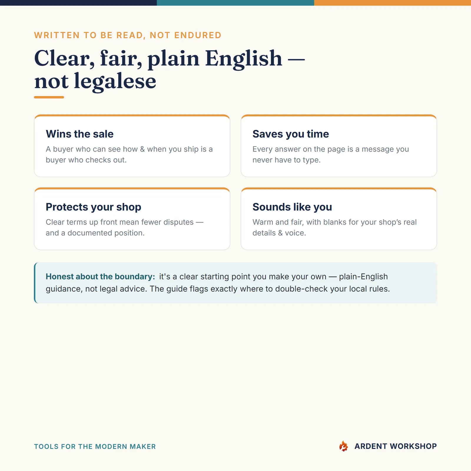 Maker's Shop Policies & FAQ Pack — Plain English