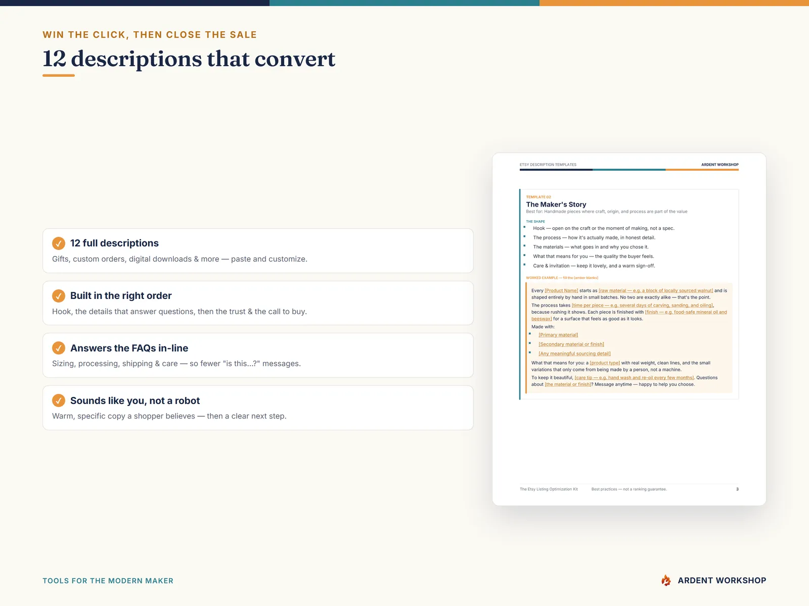 Etsy Listing Optimization Kit — 12 description templates that convert