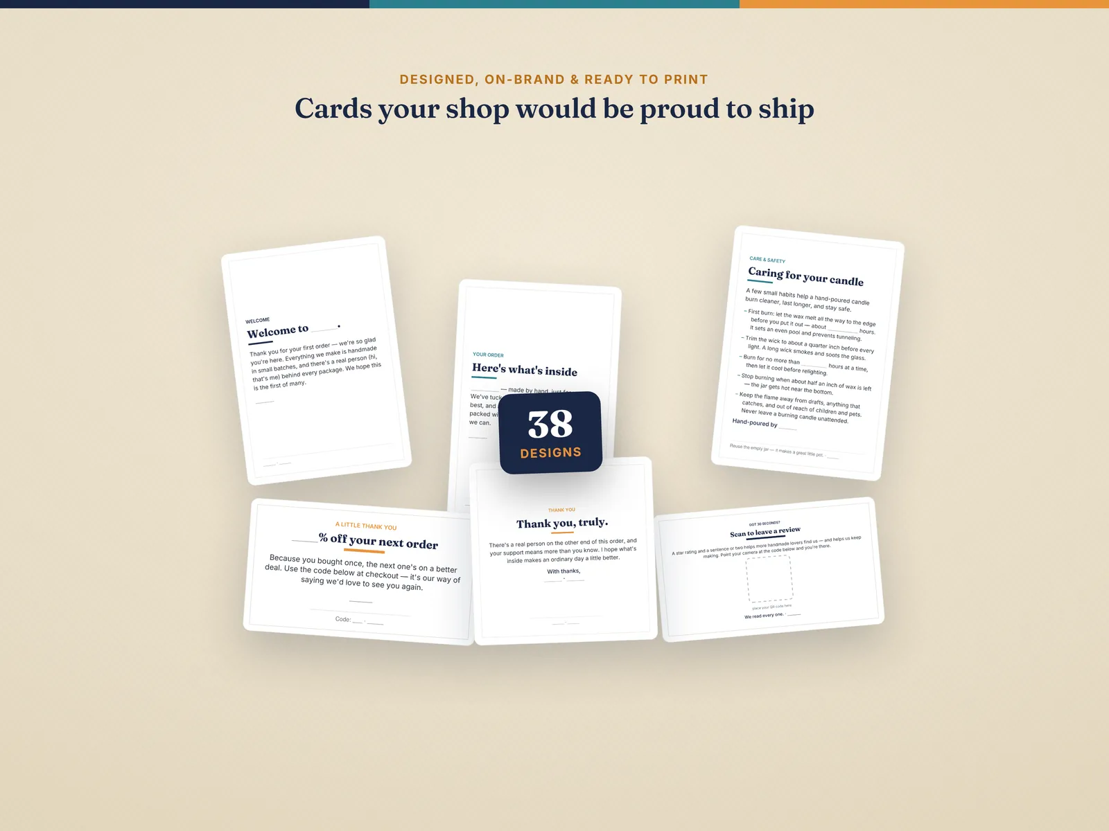 Maker's Care Cards & Packaging Inserts Pack — Designed & ready to print