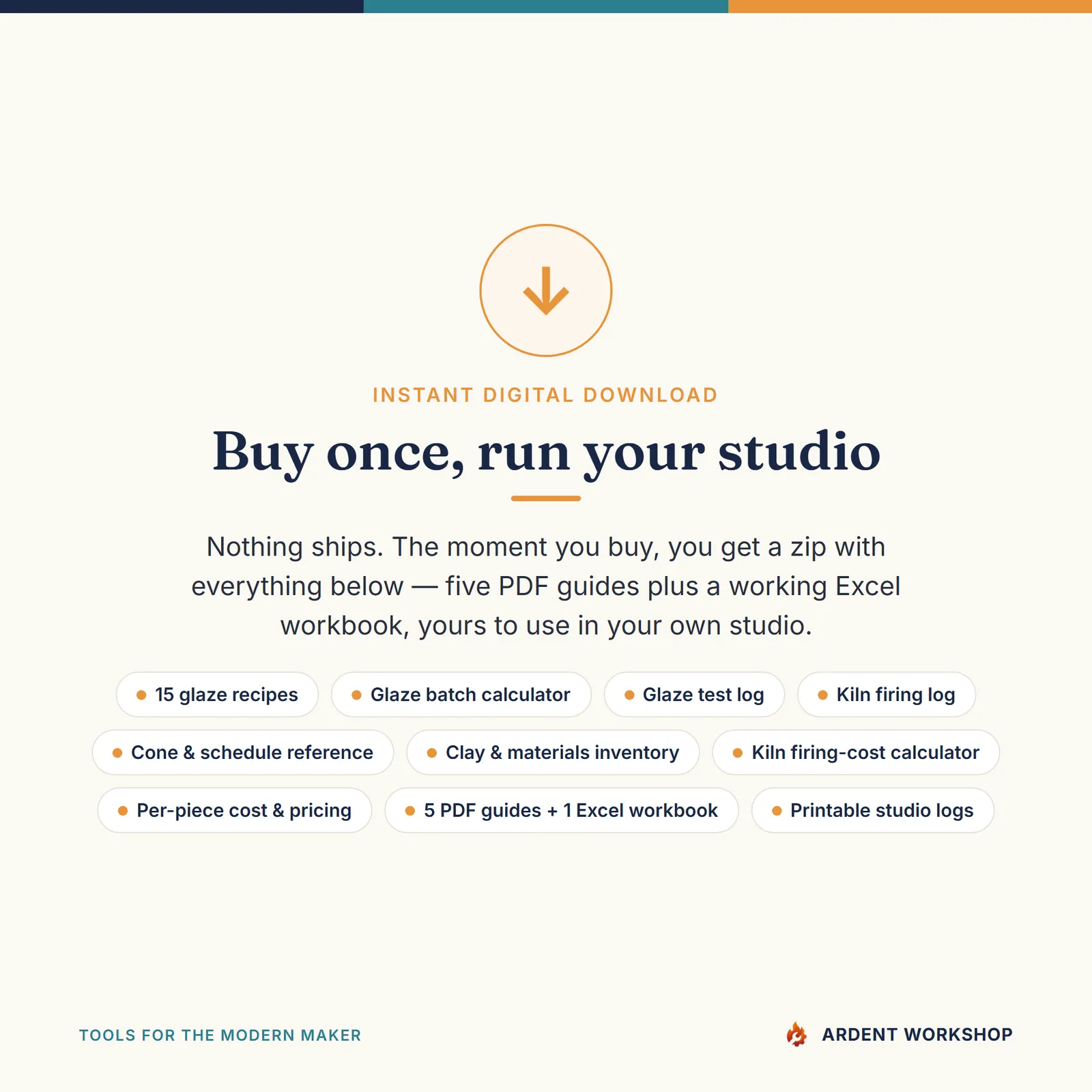 Pottery & Ceramics Studio Workbook — Instant download