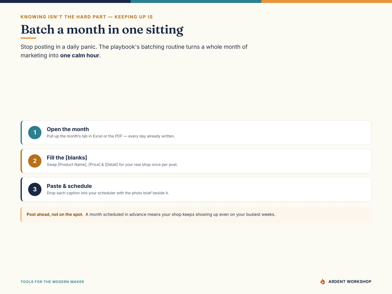 Maker's 365-day Social Media Caption Calendar — Batch a month in one sitting
