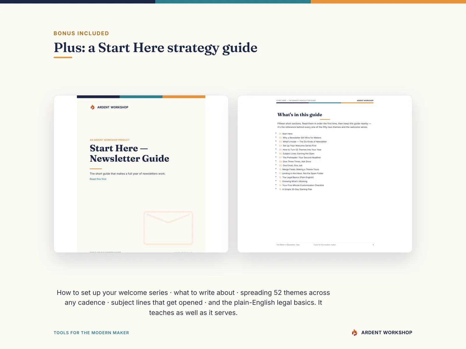 Maker's Newsletter Year — bonus Start Here strategy guide