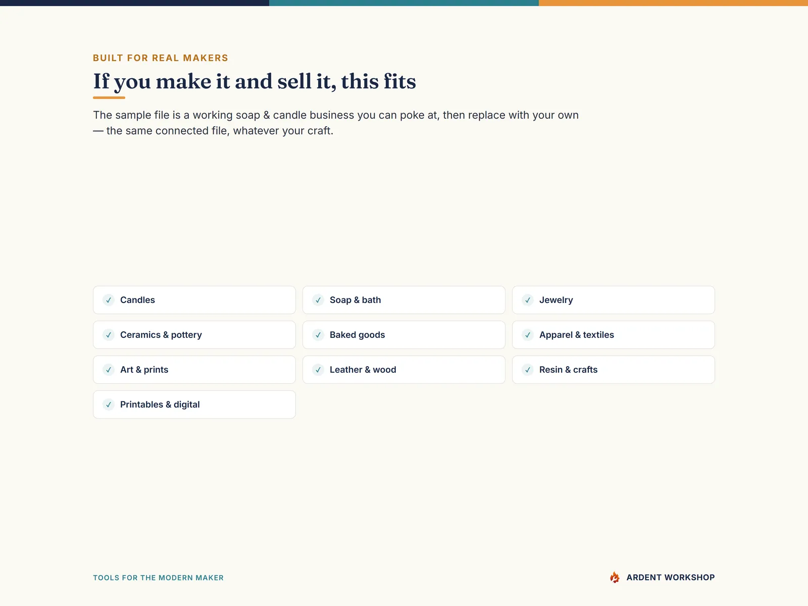 Maker's Business Operating System — built for every kind of maker