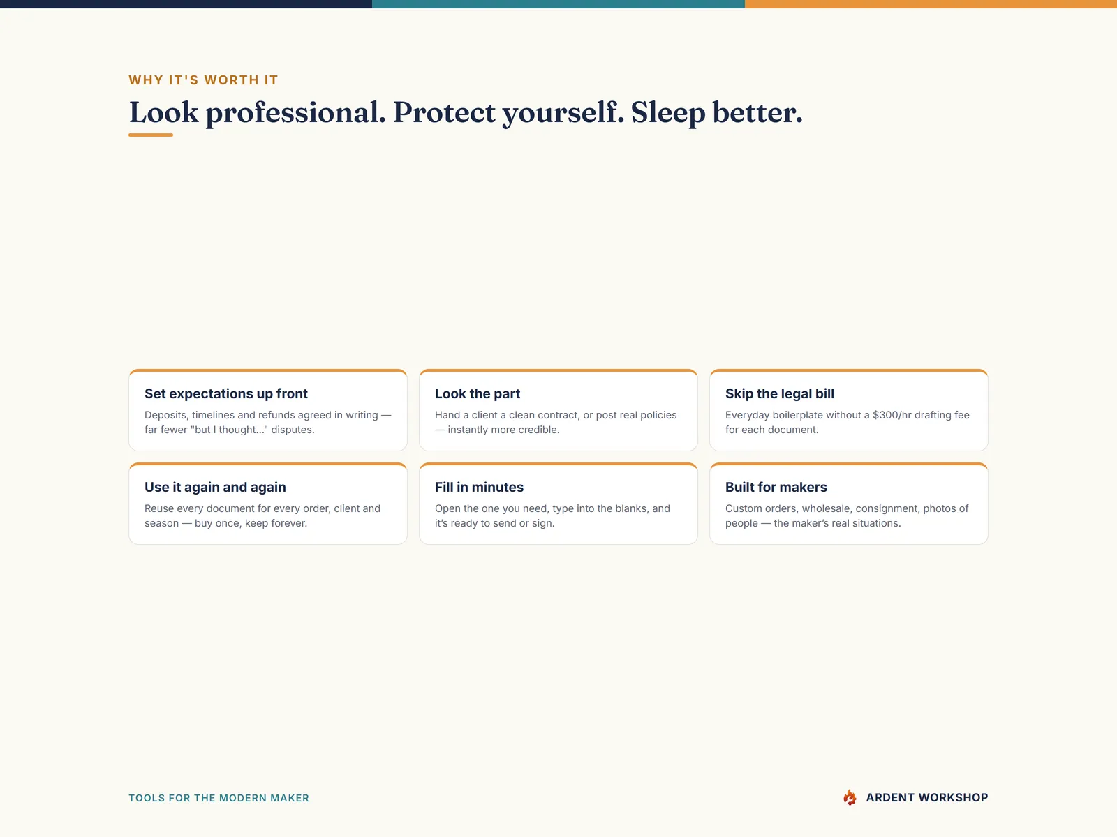 Craft Business Legal Pack — look professional, protect yourself, buy once and use forever