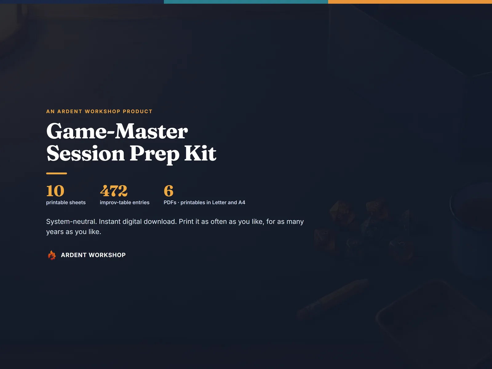 Tabletop RPG Game-Master Session Prep and Campaign Kit — prep situations, not plots
