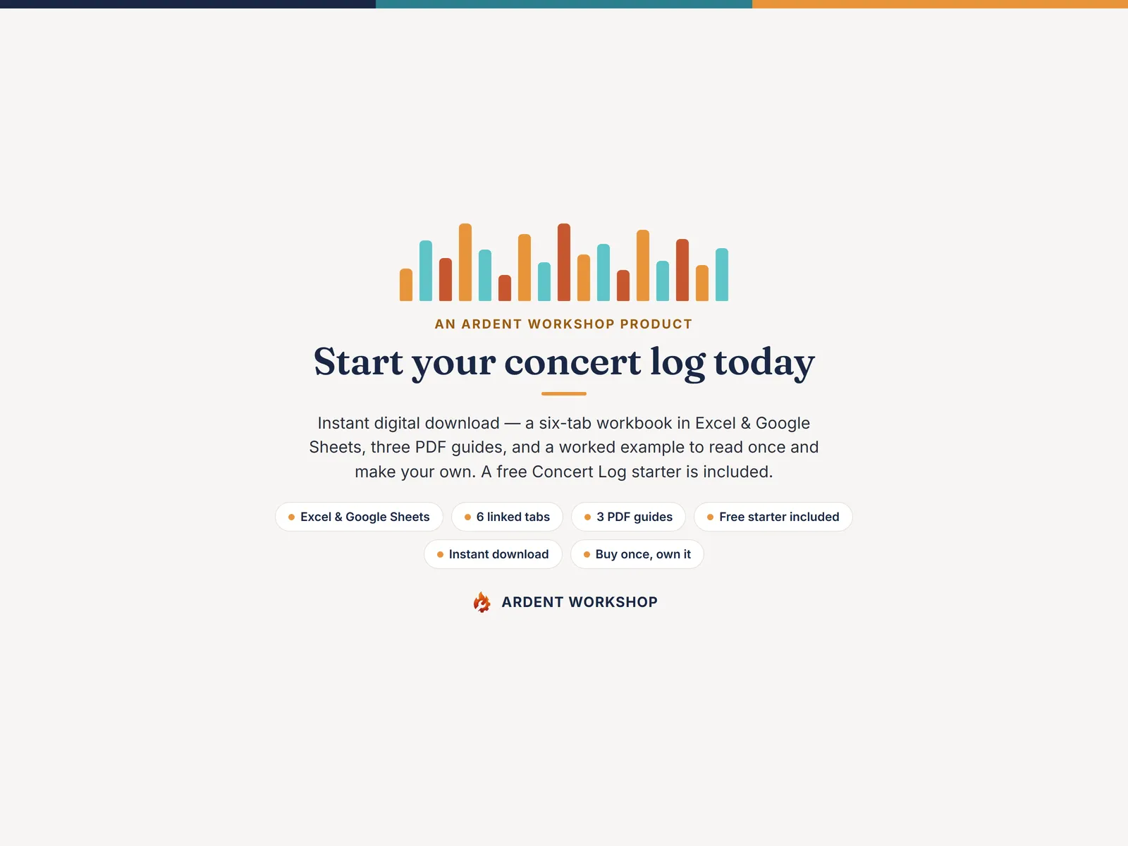 Concert & Live-Show Log — start your concert log today, an Ardent Workshop product