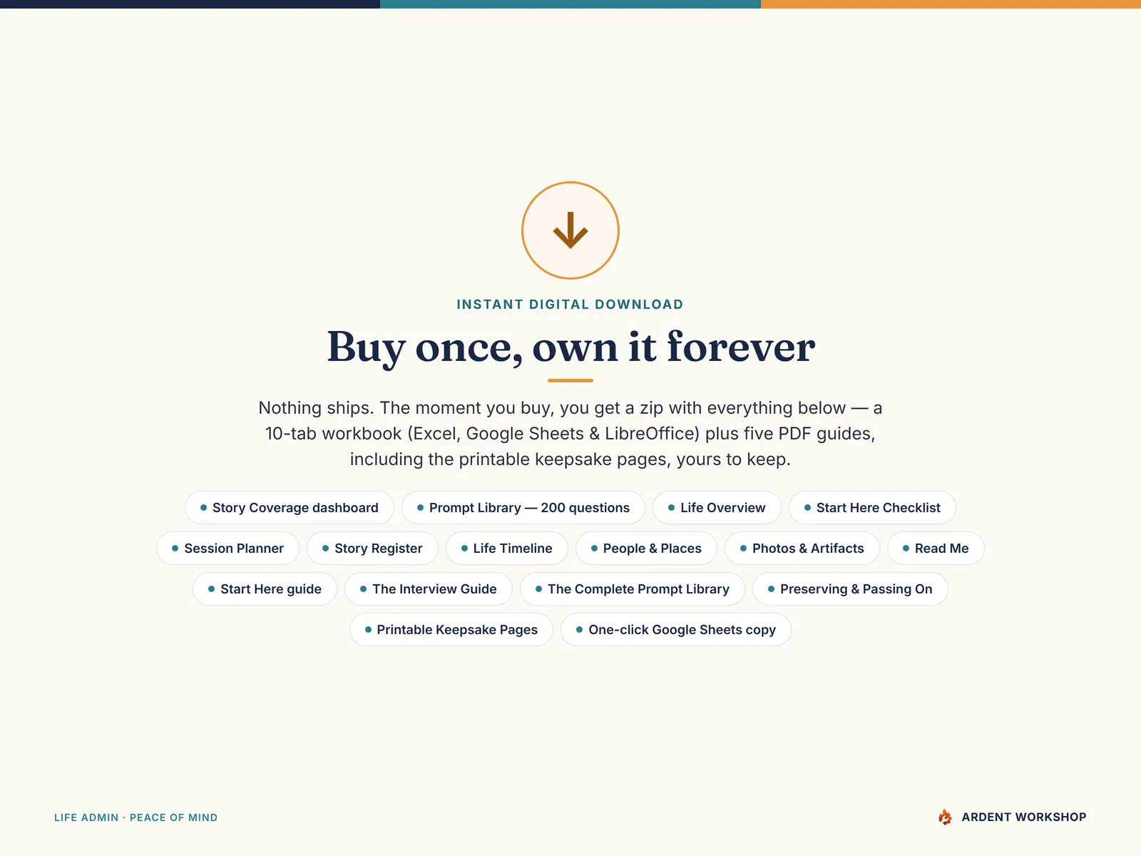 Life-Story & Memory Keepsake Journal — instant digital download