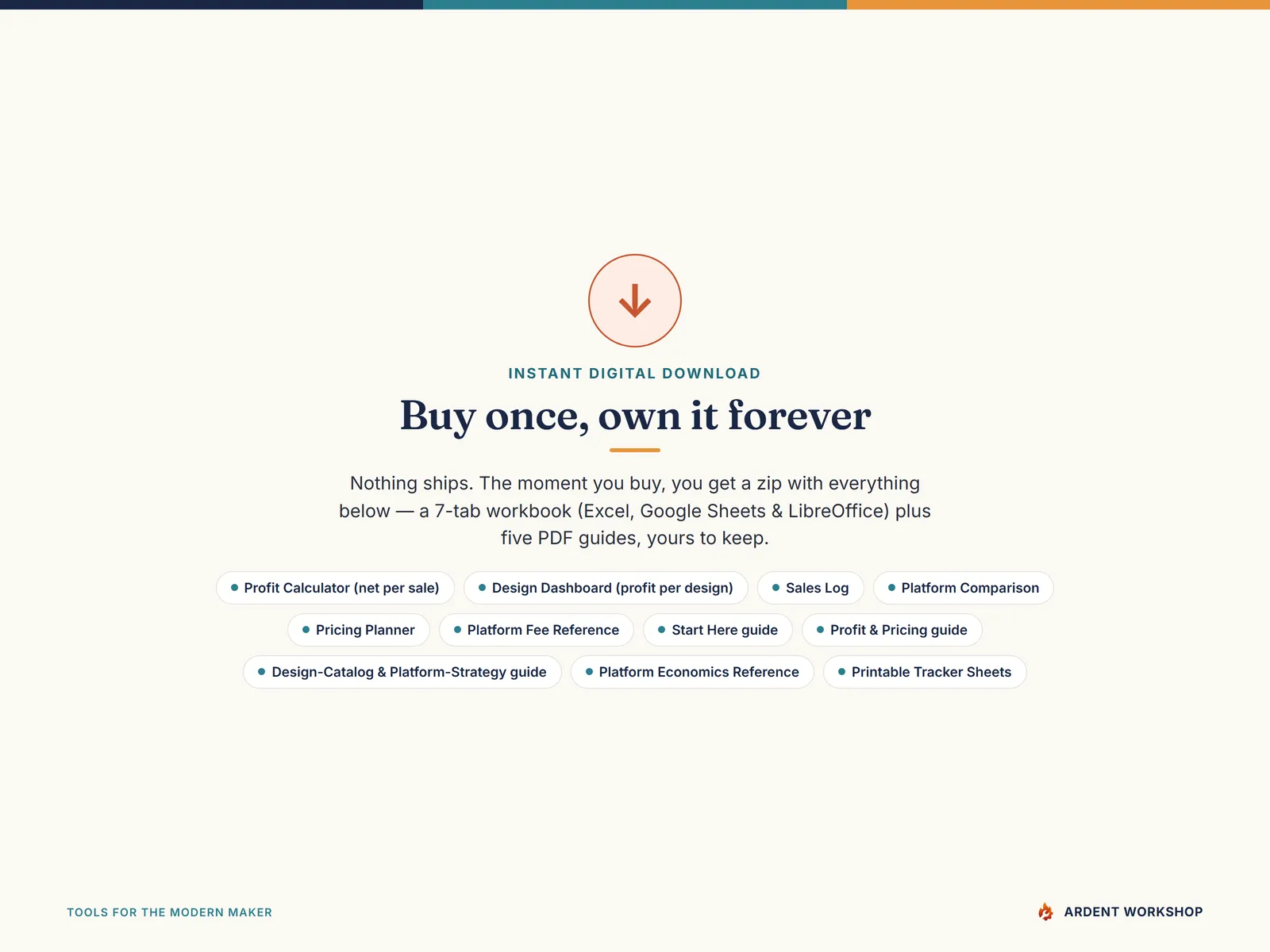 Print-on-Demand Profit & Design Tracker — instant digital download