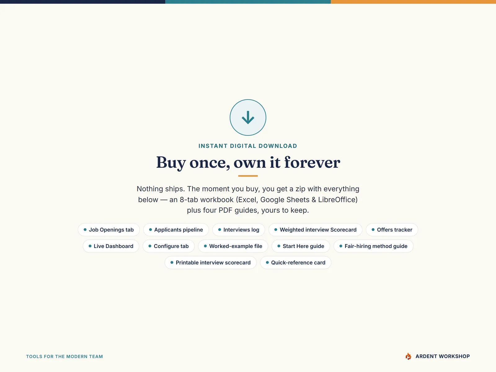 Instant digital download — buy once and own the applicant tracker forever