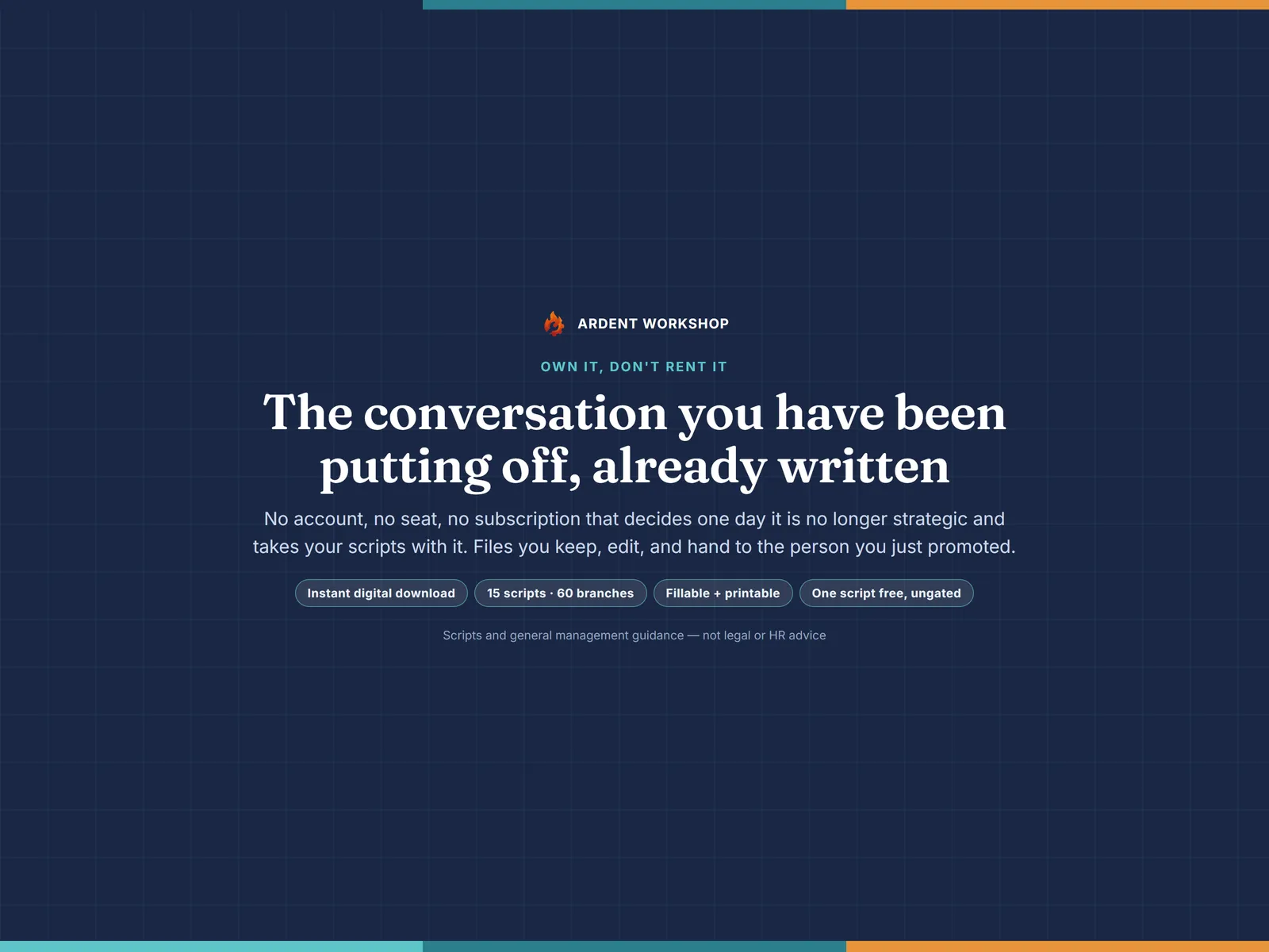 Own it, don't rent it — the conversation you have been putting off, already written