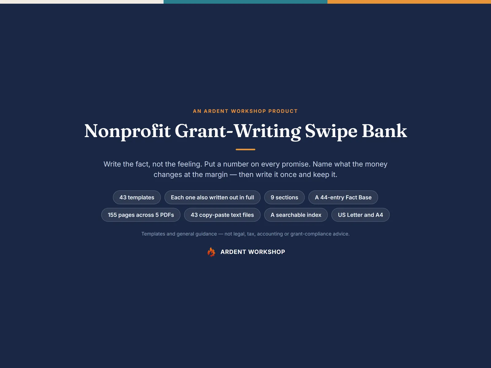 Nonprofit Grant-Writing Swipe Bank — 43 templates, each one also written out in full