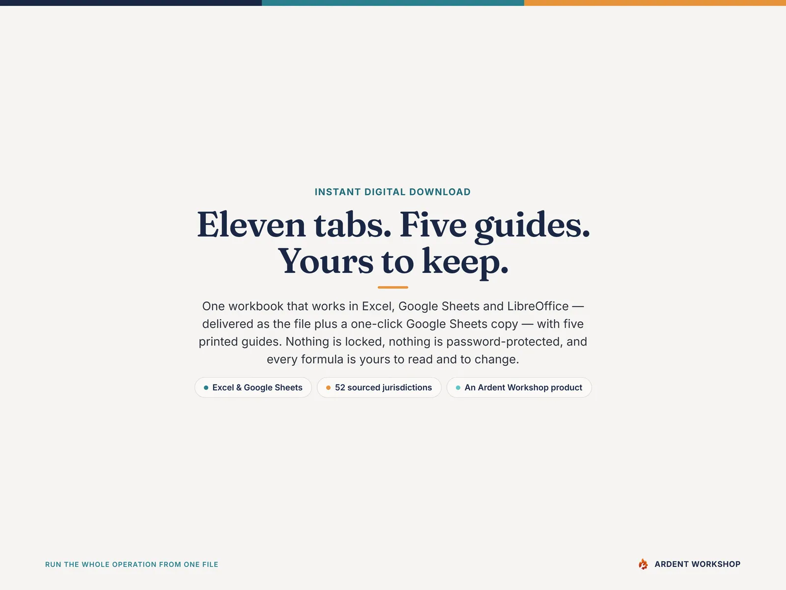 Instant digital download — eleven tabs and five guides, yours to keep