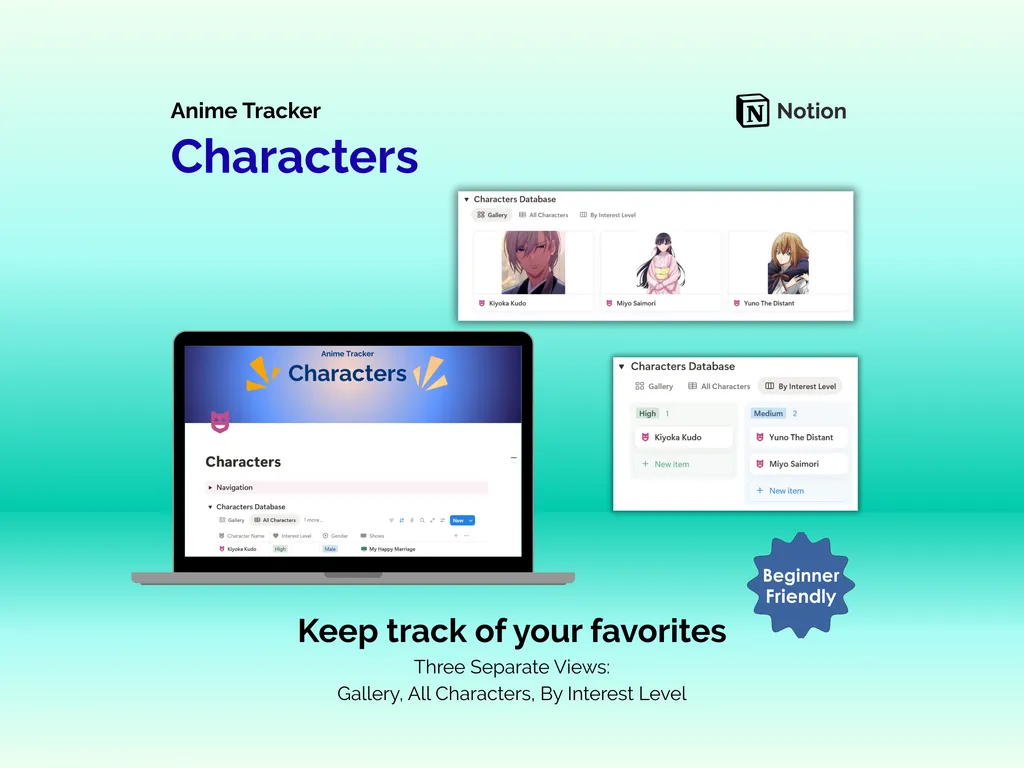 Anime Tracker - Notion - Characters