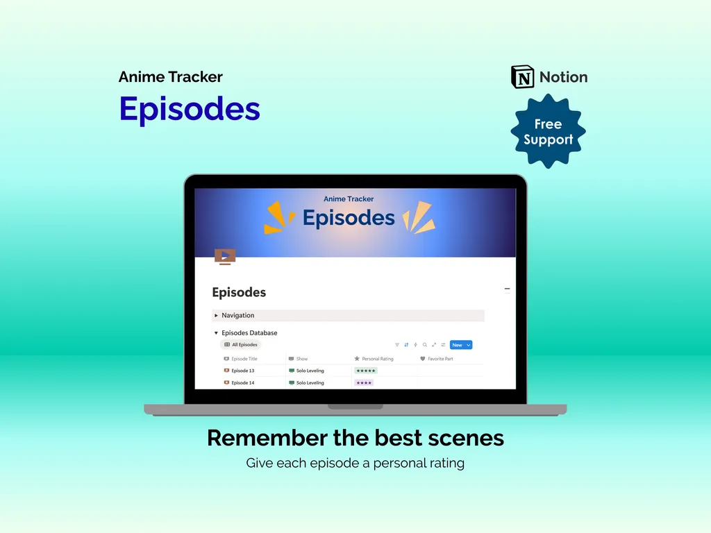 Anime Tracker - Notion - Episodes