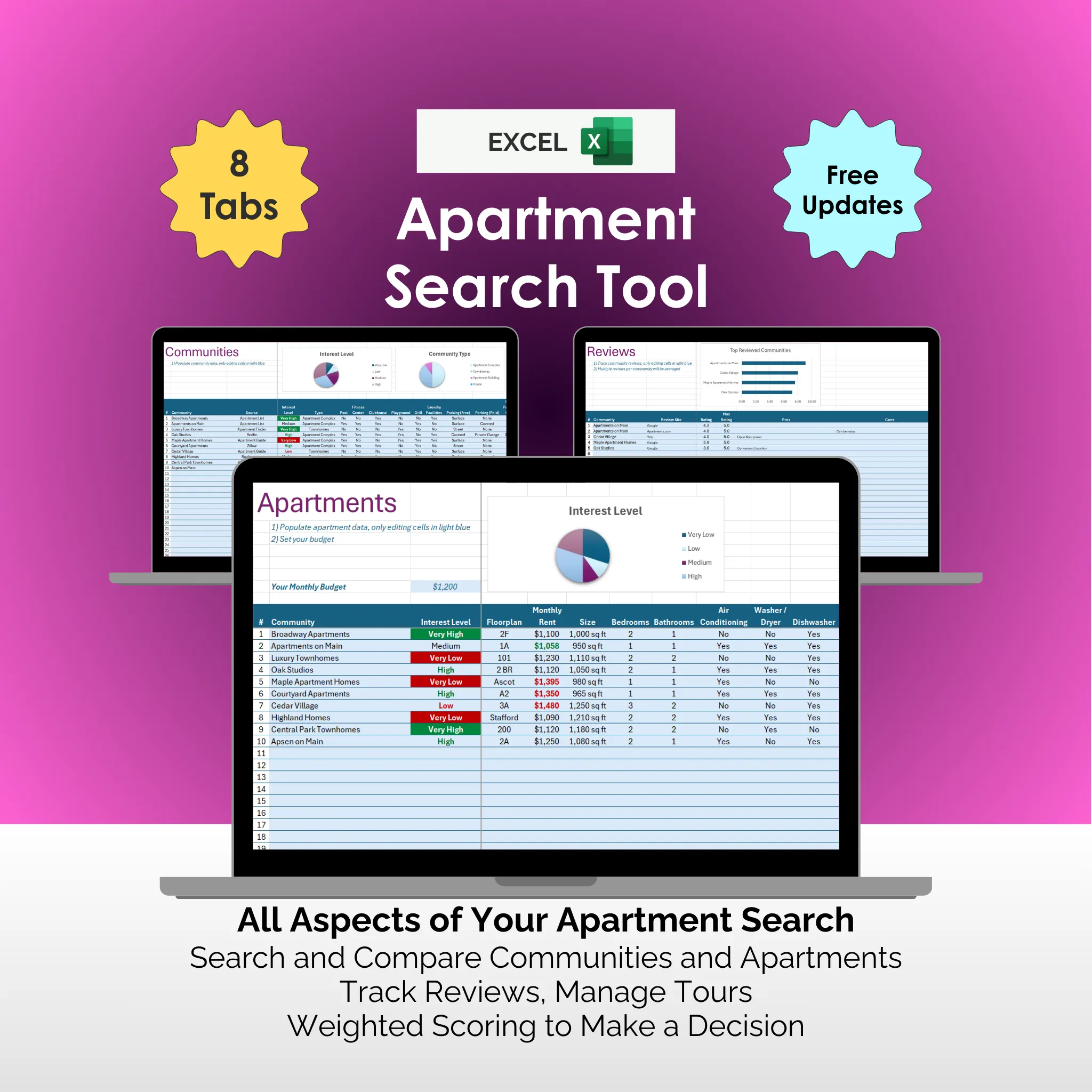 Apartment Search Tool - Excel