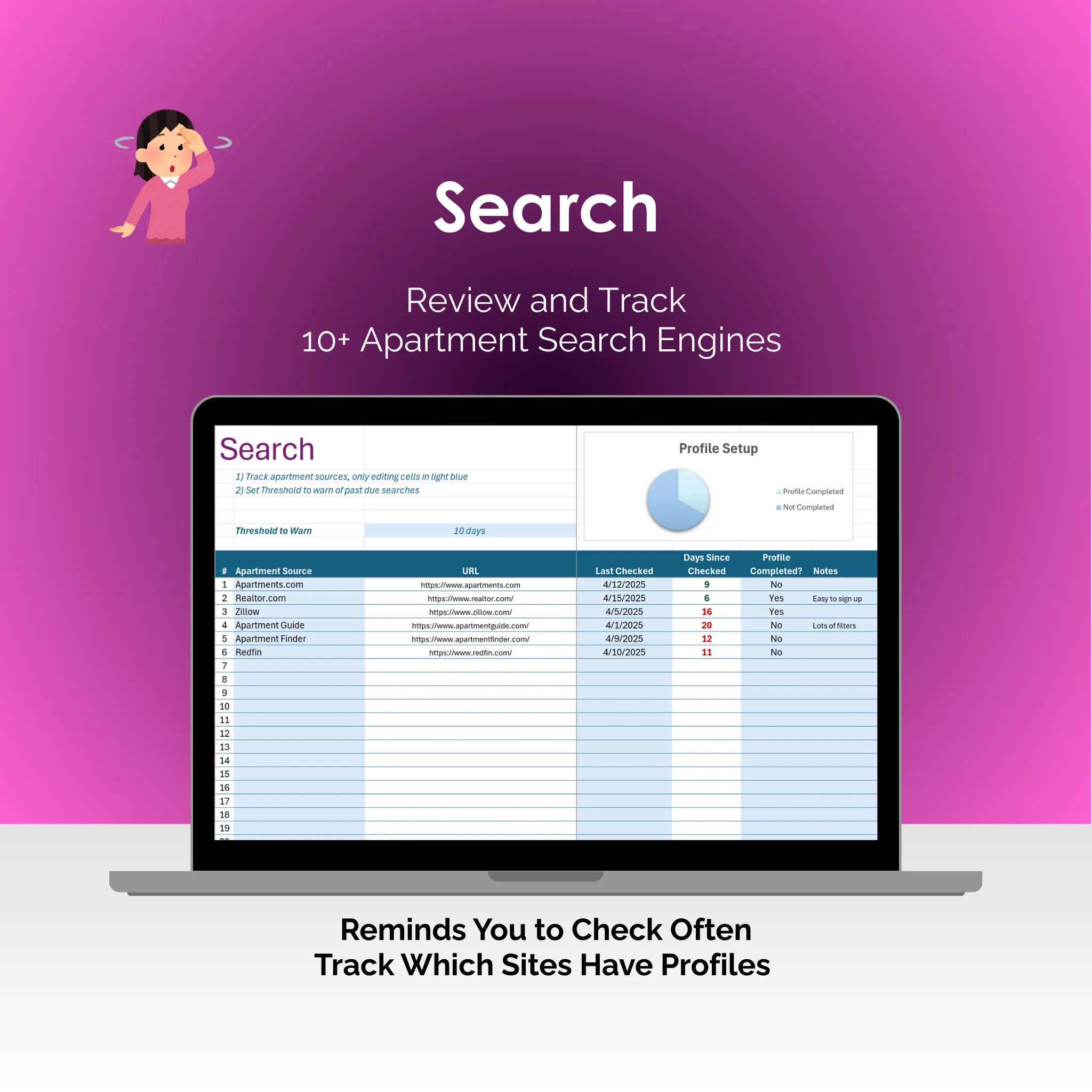 Apartment Search Tool - Excel - Search