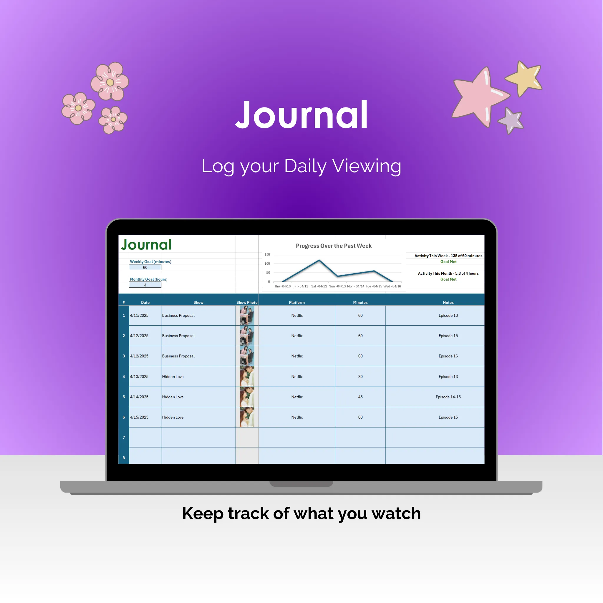 Asian Drama Tracker - Excel - Journal
