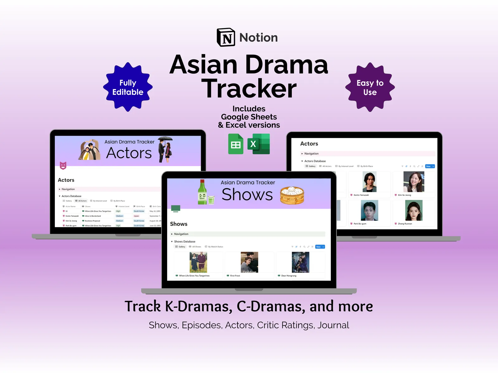 Asian Drama Tracker - Notion - Made Just for Asian Dramas
