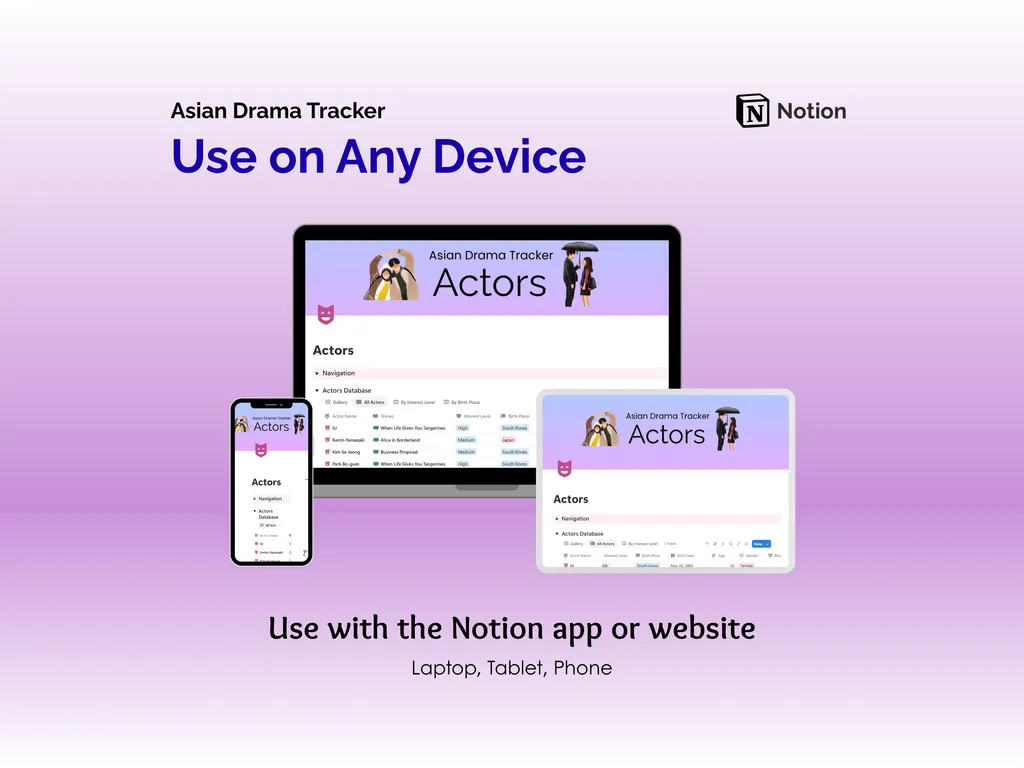 Asian Drama Tracker - Notion - Devices