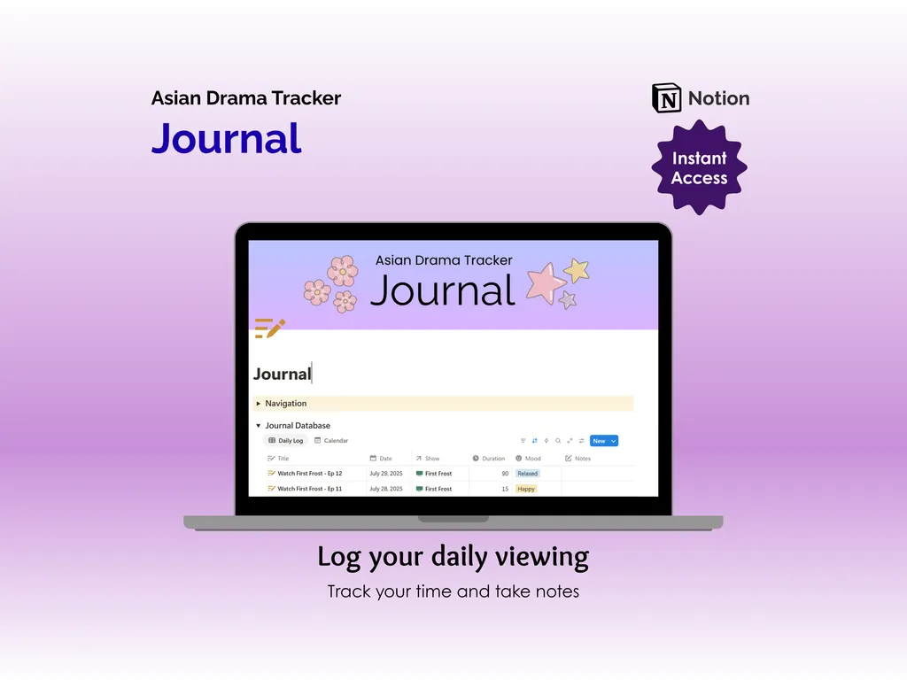 Asian Drama Tracker - Notion - Journal