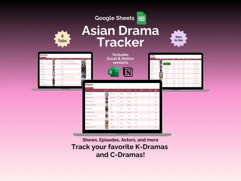 Asian Drama Tracker - Sheets - Made Just for Asian Dramas