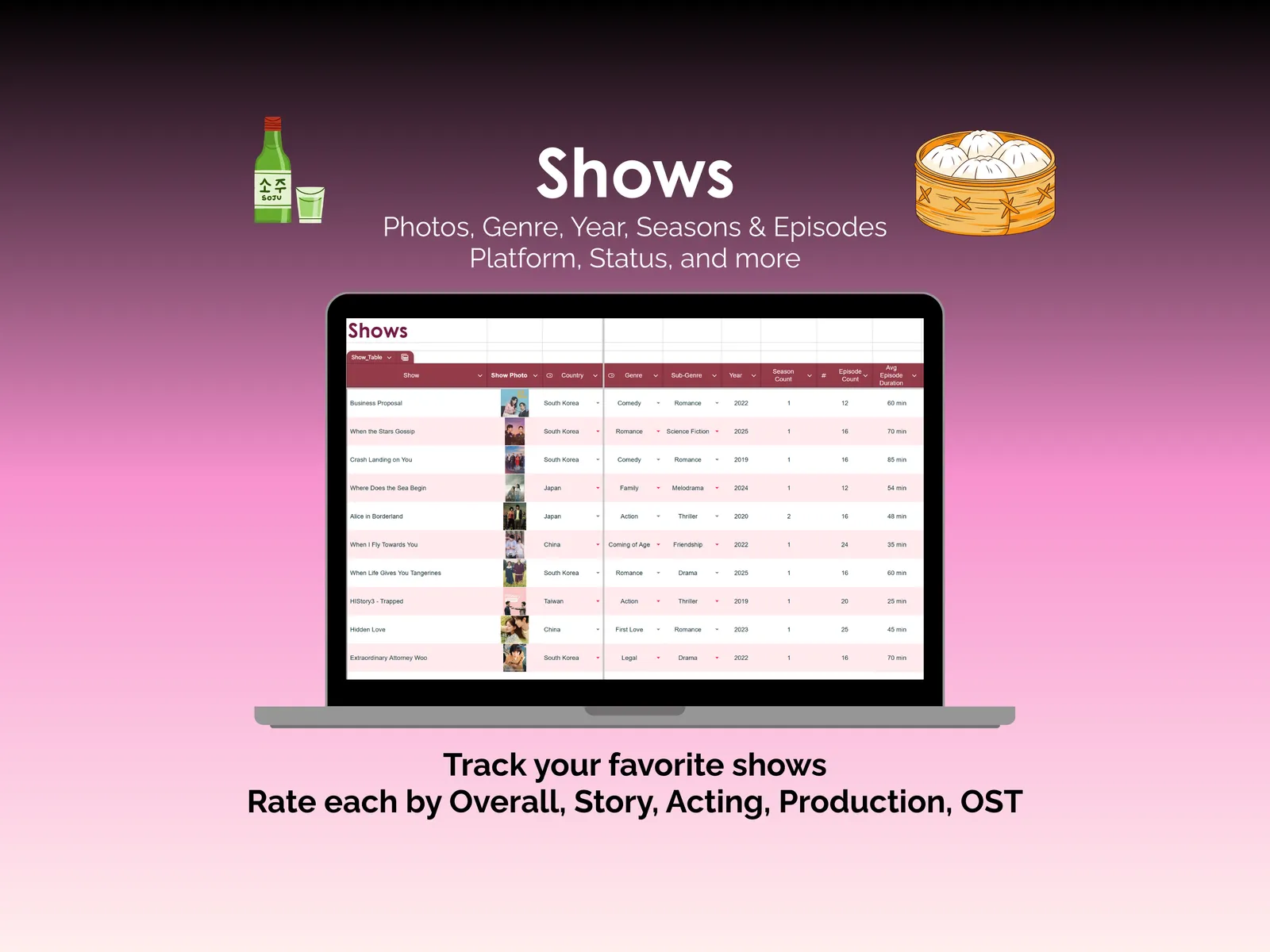 Asian Drama Tracker - Sheets - Shows"
