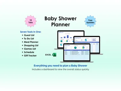 Baby Shower Planner - Excel - Integrated Planning Tool