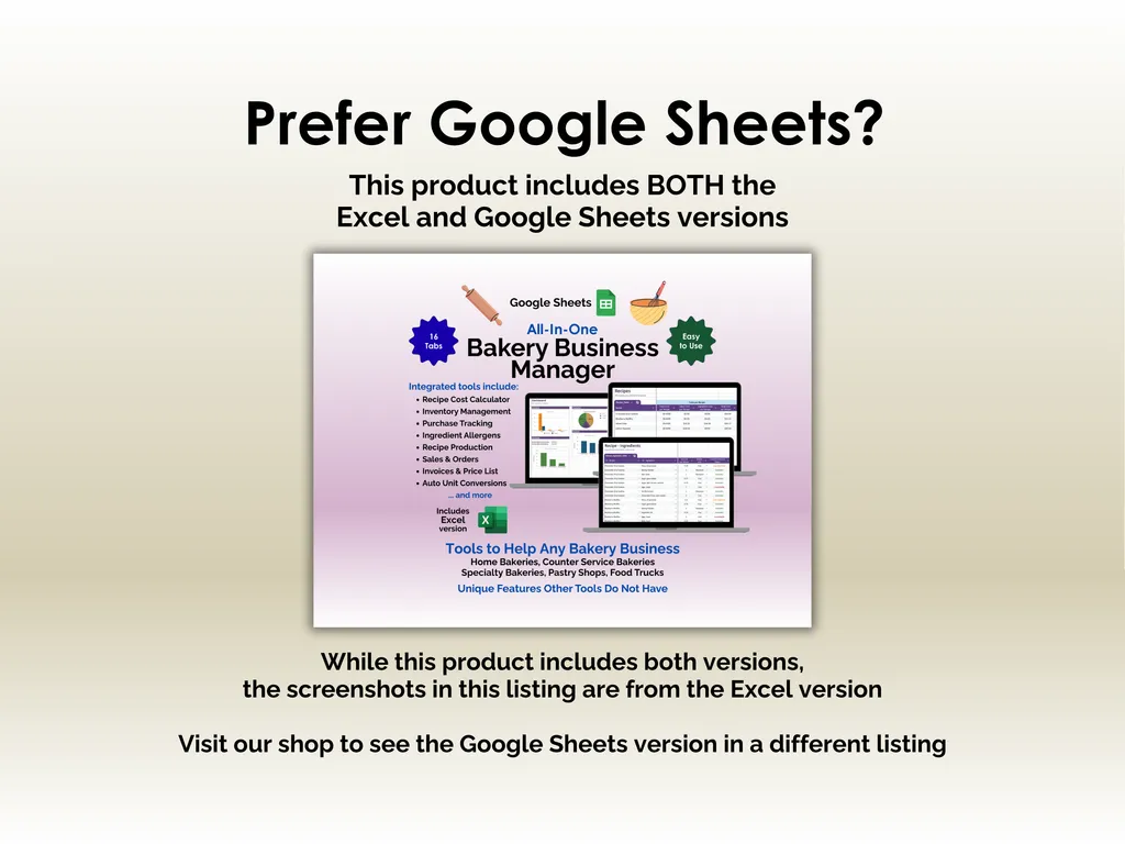 Bakery Business Manager - Excel - Other