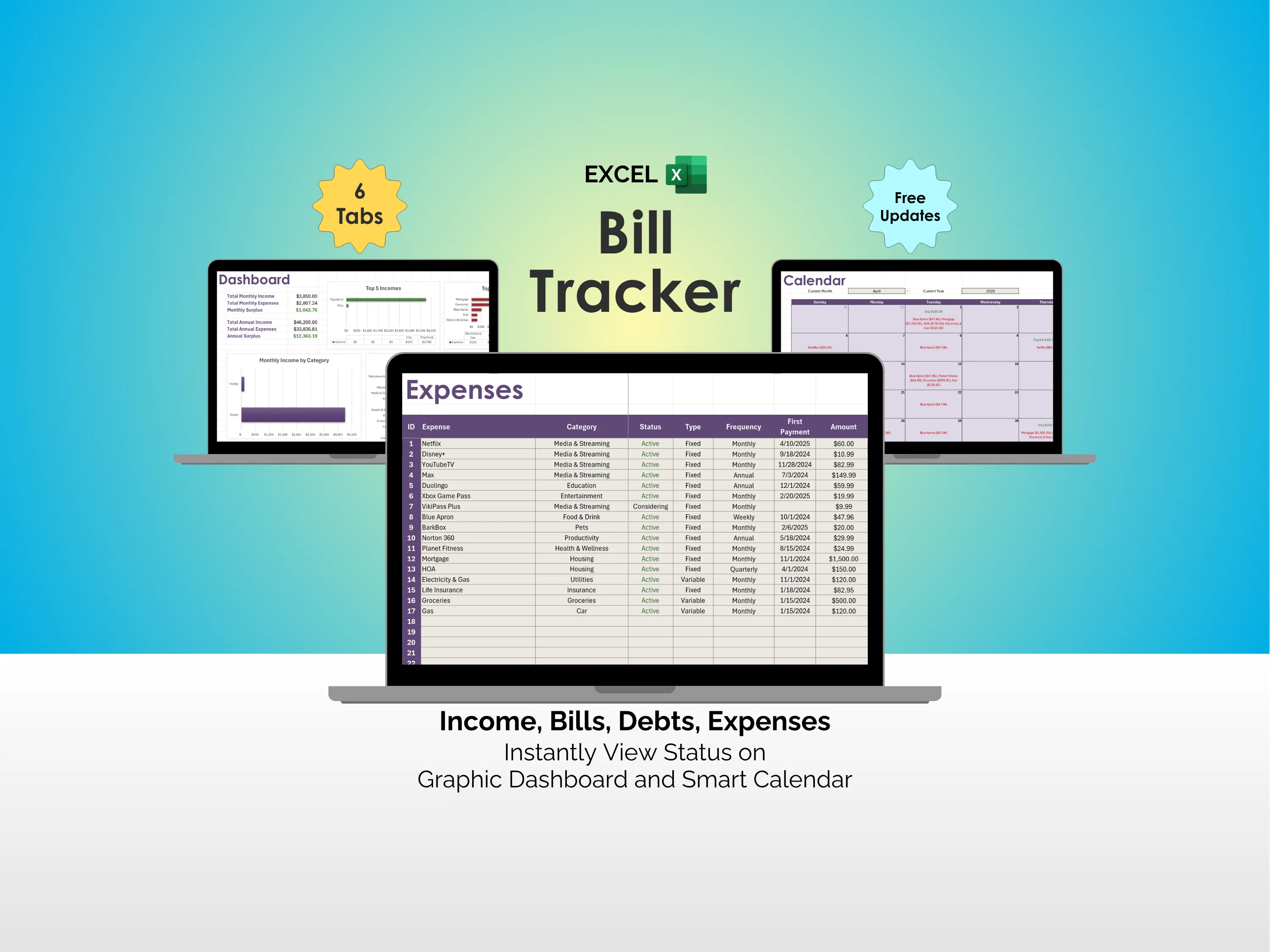 Bill Tracker - Excel
