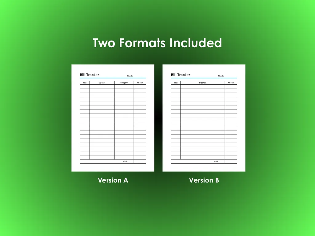 Bill Tracker - PDF - Formats