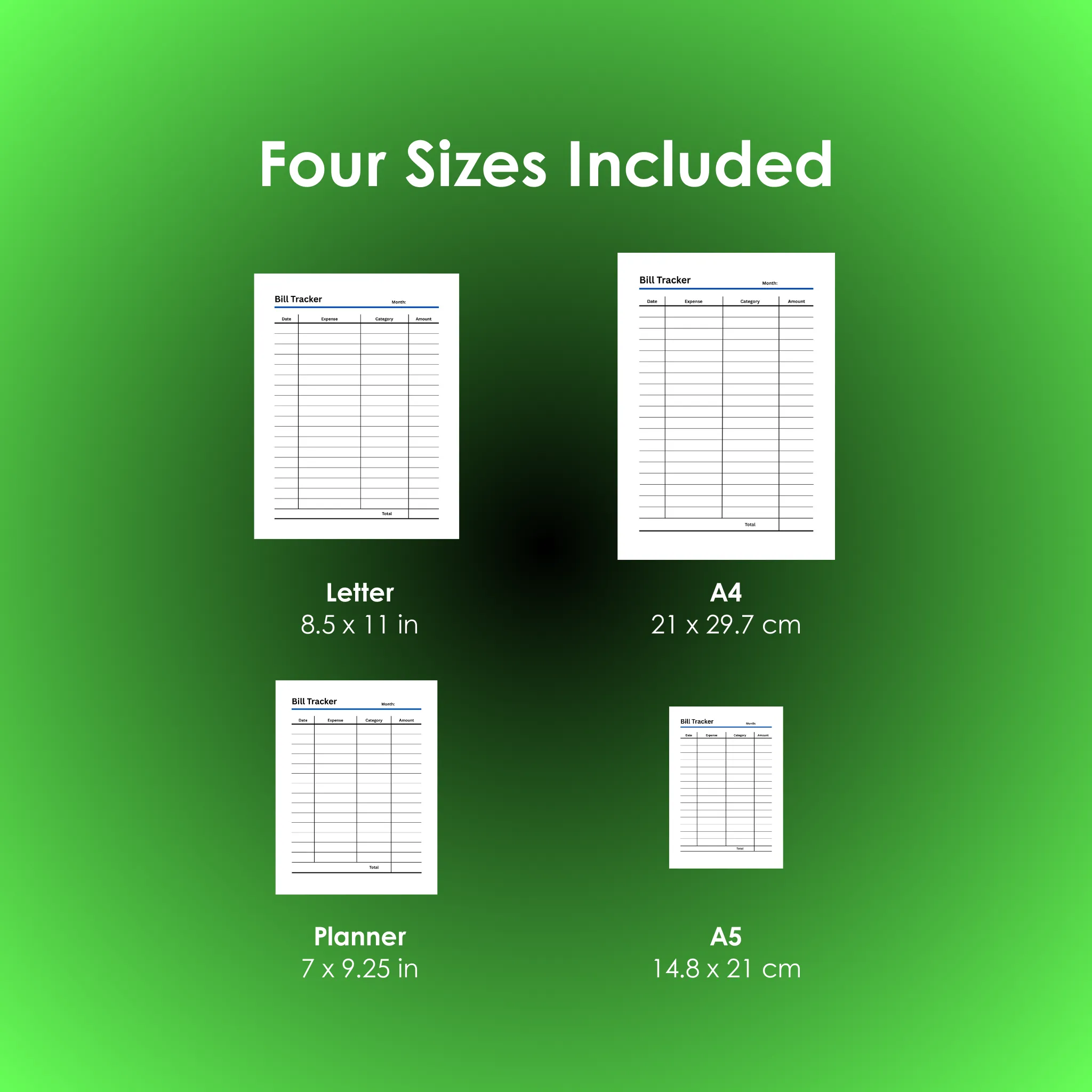 Bill Tracker - PDF - Sizes