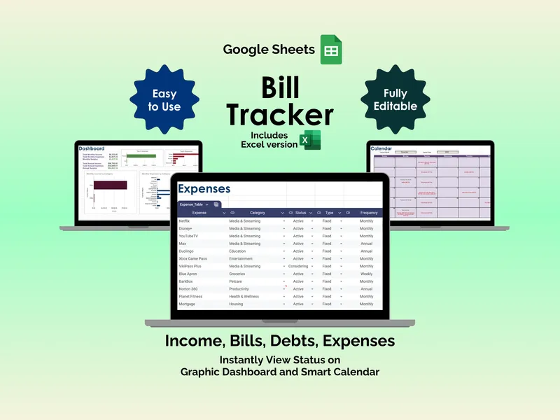 Bill Tracker - Sheets