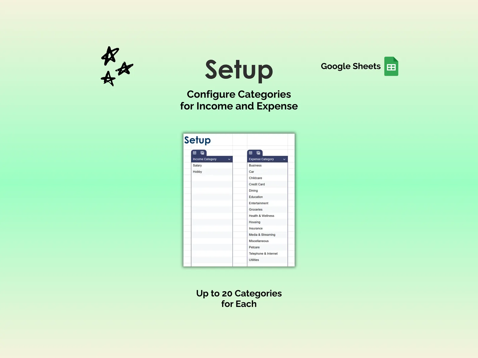 Bill Tracker - Sheets - Setup