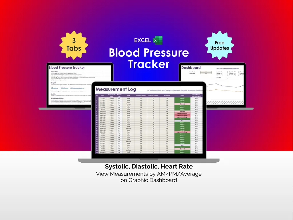Blood Pressure Tracker - Excel