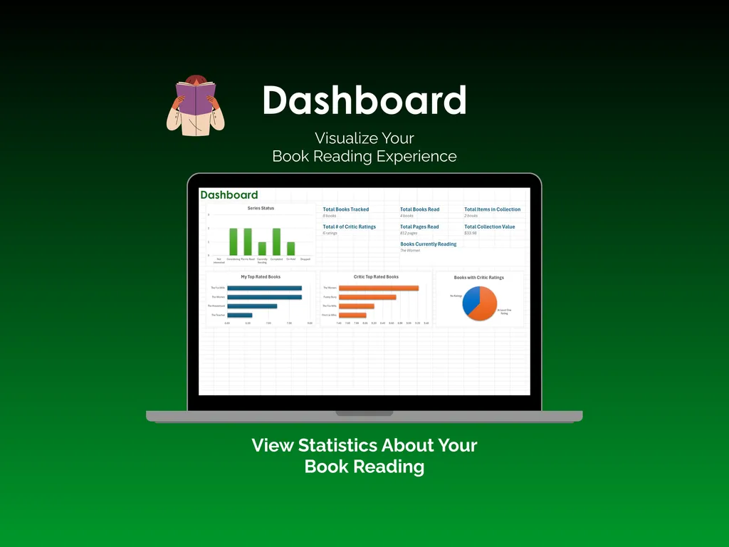 Book Tracker - Excel - Dashboard