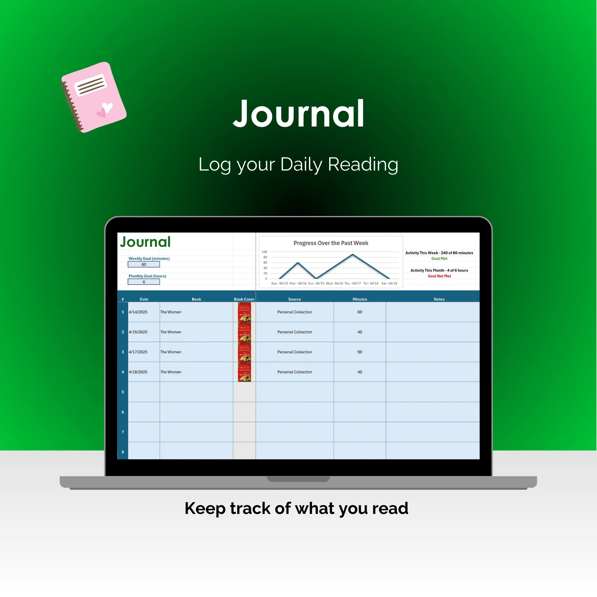 Book Tracker - Excel - Journal 