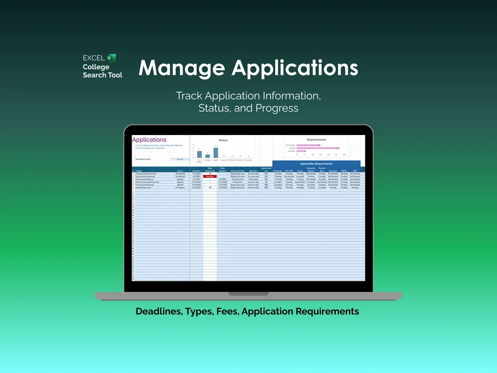 College Search Tool - Excel - Applications