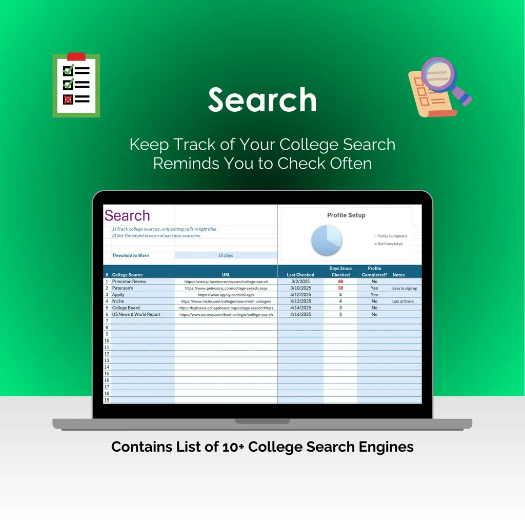 College Search Tool - Excel - Search