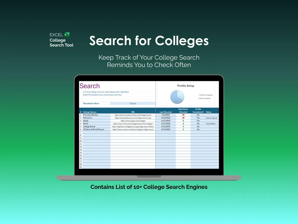 College Search Tool - Excel - Search